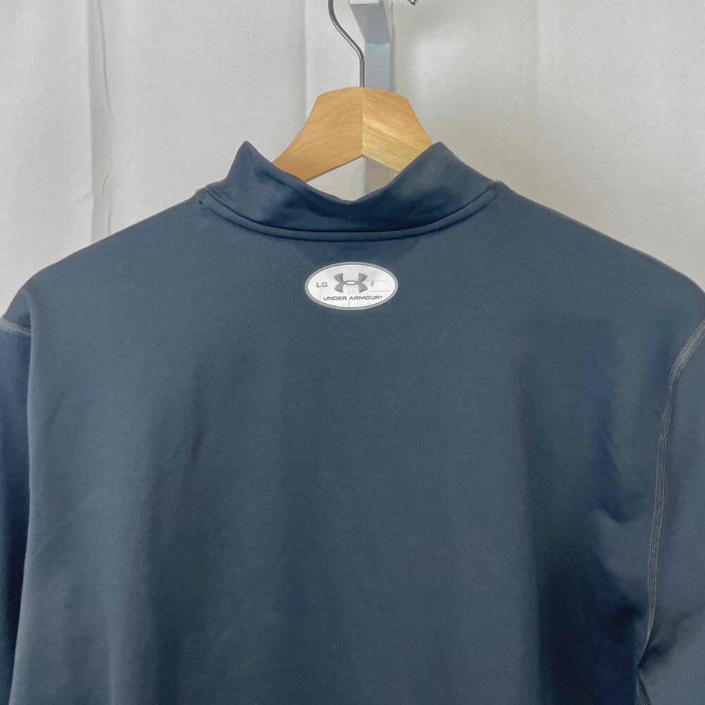 UNDER ARMOUR Mens ColdGear Fitted Mock Long Sleeve Top Black Size L - Picture 6 of 9